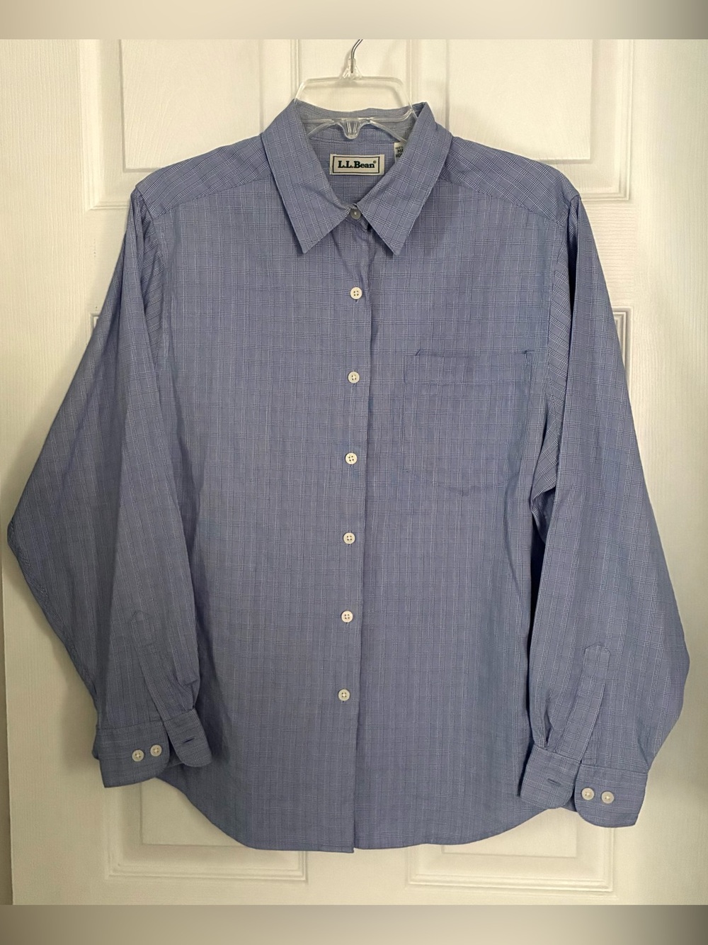 Vintage 90s Y2K L.L. Bean Blue Plaid Long Sleeve Button Down Shirt
